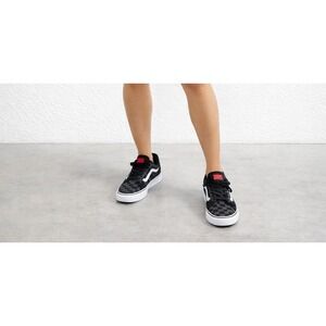 Boys Vans Seldan  Checkerboard Black Red Sz YT5.5  Skateboarding Sneakers New